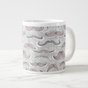 Caneca De Café Grande Padrão Trendy Mustache