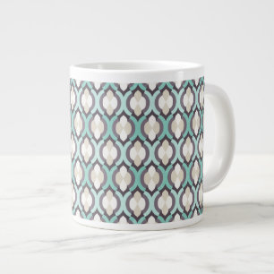 Caneca De Café Grande Padrão Turquesa Marroquino