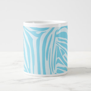 Caneca De Café Grande Padrão Zebra Azul