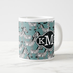 Caneca De Café Grande Padrão Zebra  Monograma