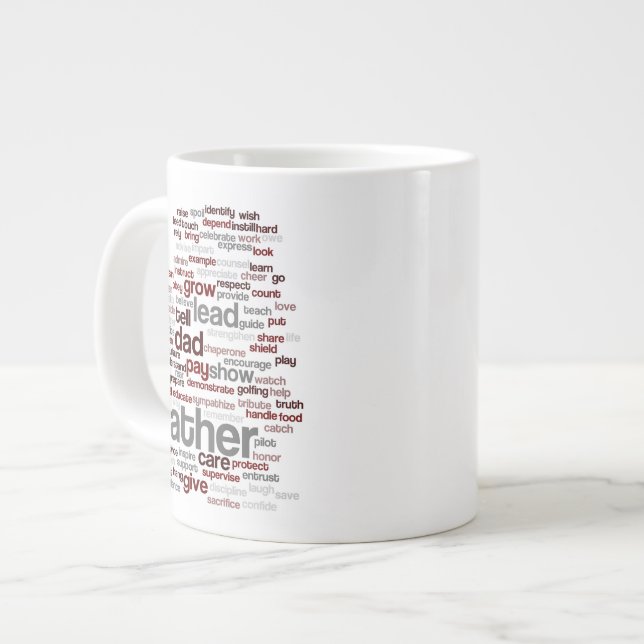 Caneca De Café Grande Padre Cloud Word Mug (Frente Esquerda)