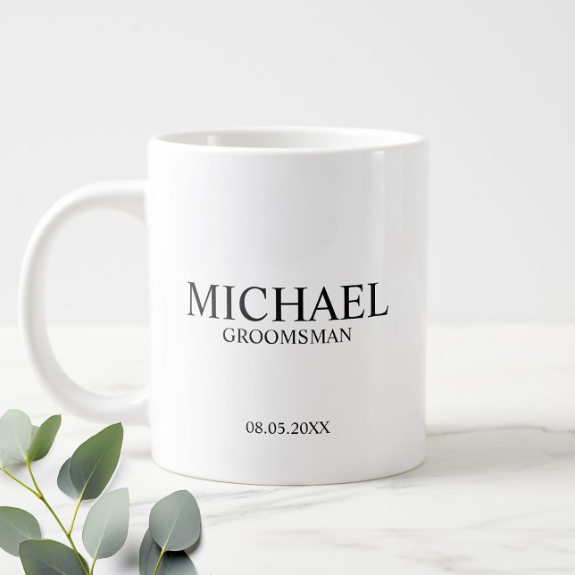 Caneca De Café Grande Padrinho de casamento personalizado moderno - Mug  (Criador carregado)