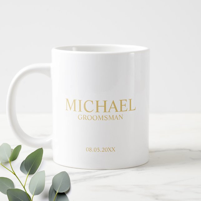 Caneca De Café Grande Padrinho de casamento personalizado moderno - Mug  (Criador carregado)