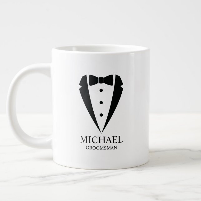 Caneca De Café Grande Padrinhos de casamento personalizados de terno de  (Esquerda)