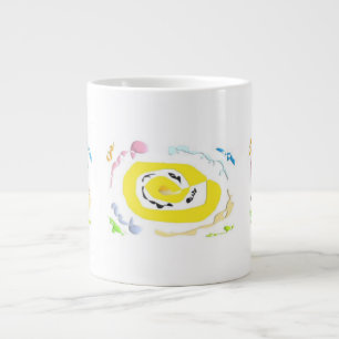 Caneca De Café Grande padrões bonito do tipo flor amarela