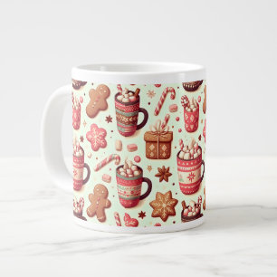 Caneca De Café Grande Padrões de cacau e pão de especiarias