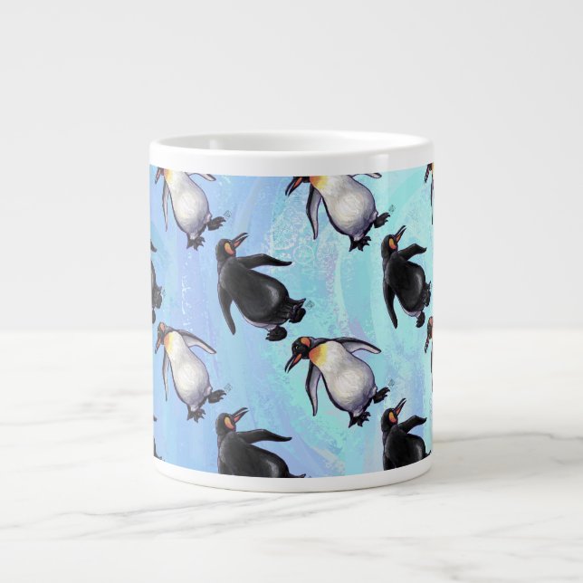 Caneca De Café Grande Padrões de pinguins (Frente)