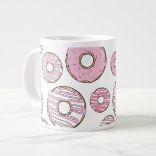 Caneca De Café Grande Padrões De Rosquinhas, Rosquinhas Rosa, Prensas