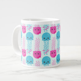 Caneca De Café Grande Padrões para águas-vivas, águas-vivas-vivas-doces,