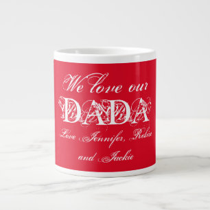 Caneca De Café Grande Pai, Adoramos Nossas Crianças Dada Nomes Brancos