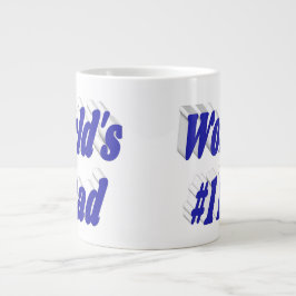 Caneca De Café Grande Pai azul metade texto