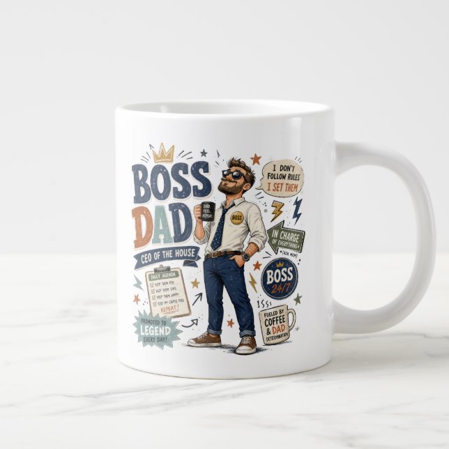 Caneca De Café Grande Pai Chefe  (Direita)