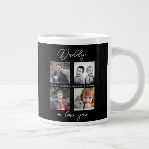 Caneca De Café Grande Pai com Colagem de Fotografias do Pai 4 para Crian