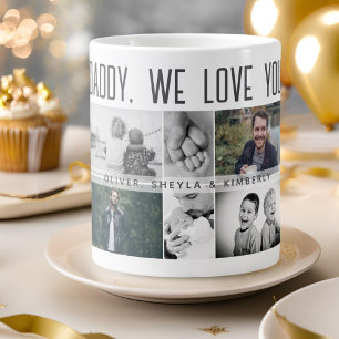 Caneca De Café Grande Pai com Crianças e Colagem de Fotos de Pai Familia