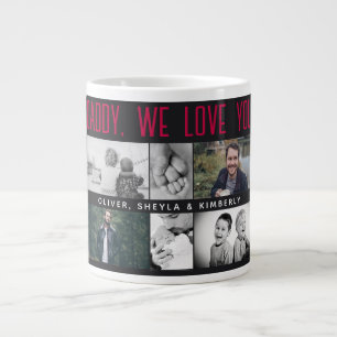 Caneca De Café Grande Pai com Crianças e Família Papai Colagem de Fotos