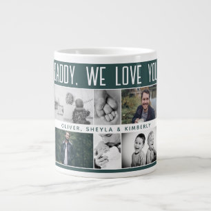 Caneca De Café Grande Pai com Crianças e Família Papai Colagem de Fotos