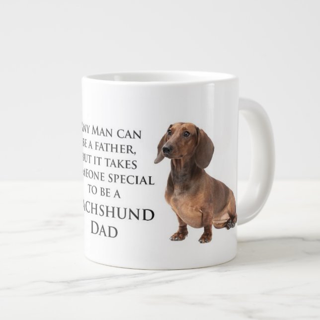 Caneca De Café Grande Pai Dachshund Jumbo Mug (Frente Esquerda)