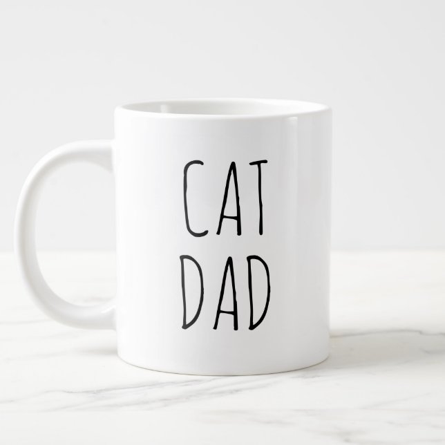 Caneca De Café Grande "Pai de Gato" Simples Farmhouse Moderno (Esquerda)