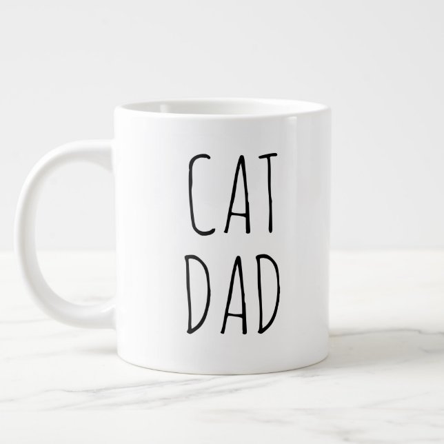 Caneca De Café Grande "Pai de Gato" Simples Farmhouse Moderno (Esquerda)