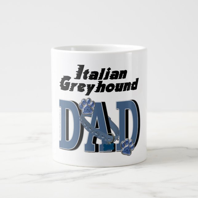 Caneca De Café Grande PAI de Greyhound Italiano (Frente)