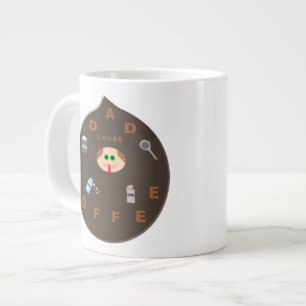 Caneca De Café Grande Pai Engraçado Monstro Adora Café Mug