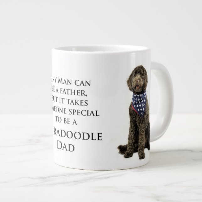 Caneca De Café Grande Pai Labradoodle (Frente Esquerda)