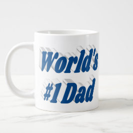 Caneca De Café Grande Pai mar azul metade texto