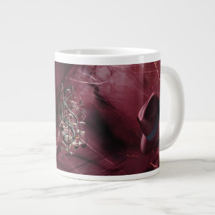Caneca De Café Grande Pai Moody Music Burgundy Fedora Cerâmica Jumbo Mug