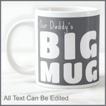 Pai Papai Caneca Grande Personalizada Cinza C19 En