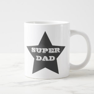 Caneca De Café Grande PAI SUPER  Estrela Cinza Jumbo Mug