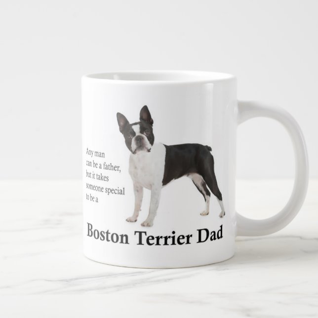 Caneca De Café Grande Pai Terrier Jumbo Mug de Boston (Direita)