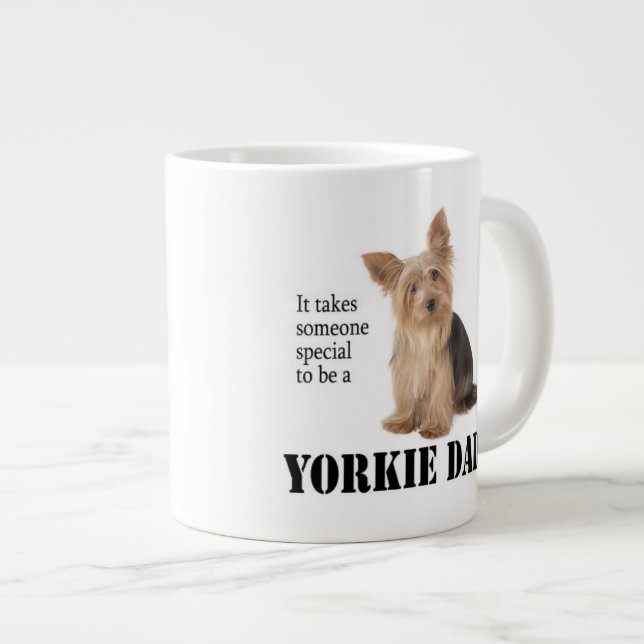 Caneca De Café Grande Pai Yorkie Jumbo Mug (Frente Esquerda)