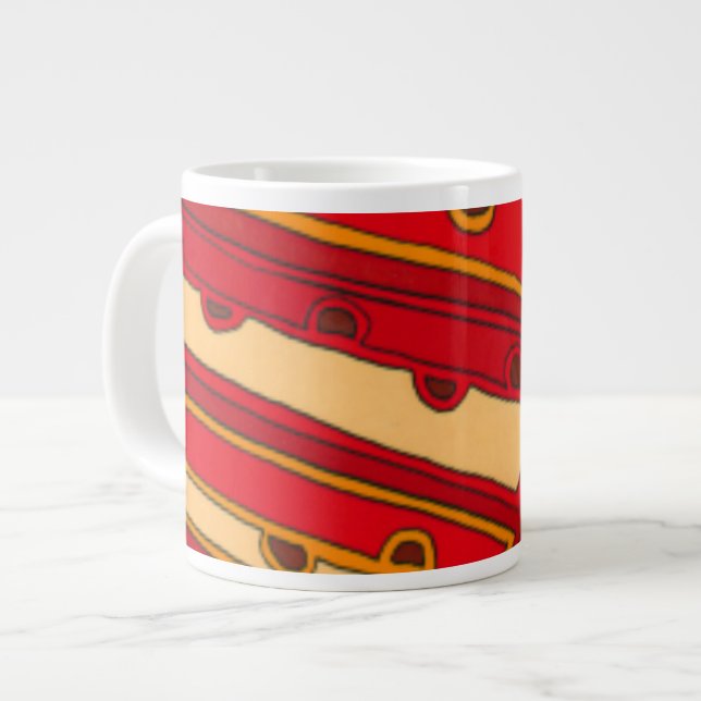 Caneca De Café Grande Painéis laranja abstrato (Frente Esquerda)