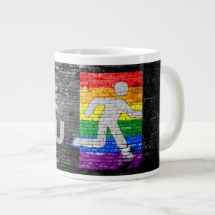 Caneca De Café Grande Painel de cores do orgulho arco-íris urbano Slippe