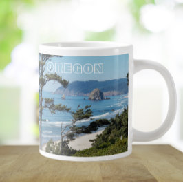 Caneca De Café Grande Paisagem Cêntica da Costa do Oregon