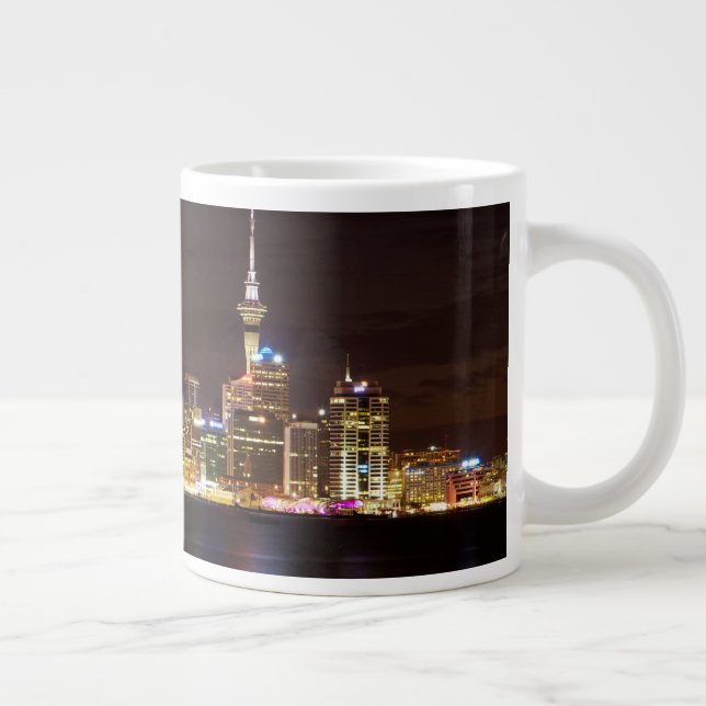 Caneca De Café Grande Paisagem de Auckland Noite (Direita)