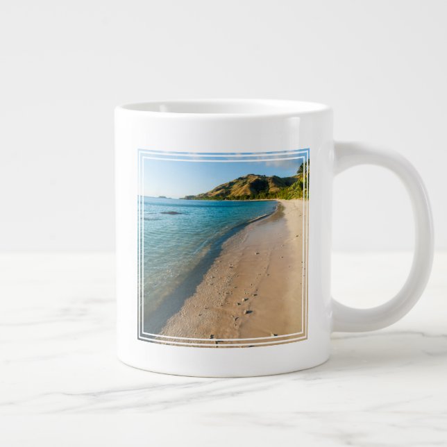 Caneca De Café Grande Paisagem de praia tropical, Fiji (Direita)