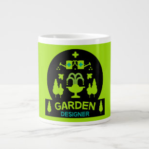 Caneca De Café Grande Paisagem do Designer de Jardinagem Jardineiro M
