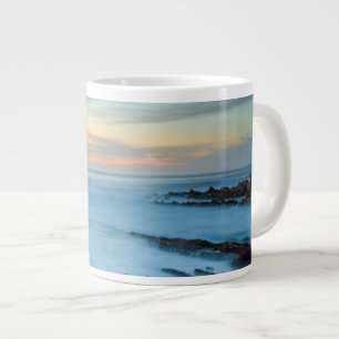 Caneca De Café Grande Paisagem marinha azul ao pôr do sol, Califórnia