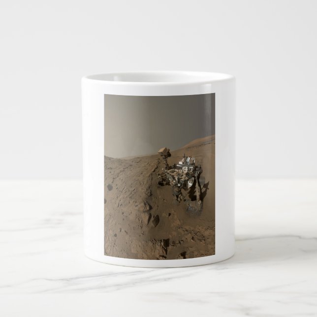 Caneca De Café Grande Paisagem Marte com Curiosidade Vermelha Marte (Frente)