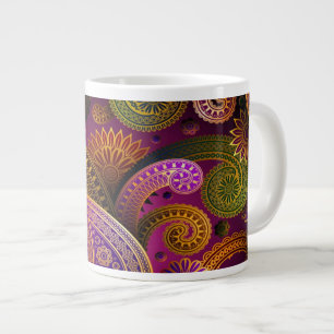 Caneca De Café Grande Paisley Purple