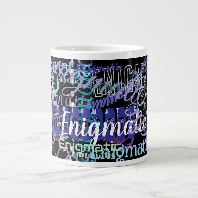 Caneca De Café Grande Palavra/Nome de Repetição Personalizada Enigmática (Frente)