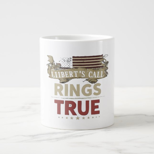 Caneca De Café Grande Palavra "Rings True" multicor impressa (Frente)