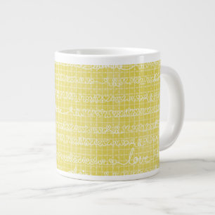 Caneca De Café Grande Palavras Amarelas, Sorvete de sopa Jumbo Mug