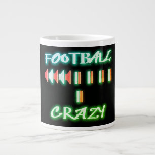 Caneca De Café Grande Palavras e gráficos loucos de futebol