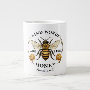 Caneca De Café Grande Palavras Inspiradoras de Bondade/Abelha