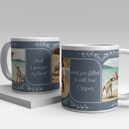 Caneca De Café Grande Palavras Verticais Que Amam Fotografias Pai 3 Pers