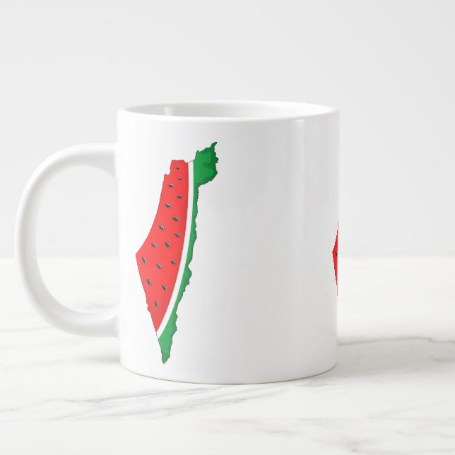 Caneca De Café Grande Palestina - Mapa Watermelon - Símbolo da liberdade (Esquerda)