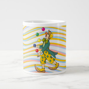 Caneca De Café Grande Palhaço Engraçado Brincando Com Bolas Coloridas