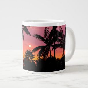 Caneca De Café Grande Palmeiras em silhueta, Havaí